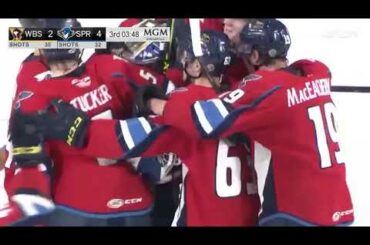 AHL goaltender Joel Hofer scores a goal in a playoff