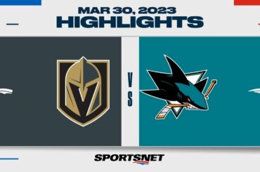 NHL Highlights | Golden Knights vs. Sharks - March 30, 2023