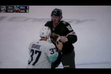 NHL hockey fight - Mason Shaw(Wild) vs. Yanni Gourde(Kraken)