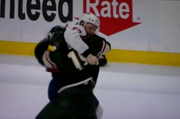 NHL hockey fight - Mason Shaw(Wild) vs. Matt Irwin(Capitals)