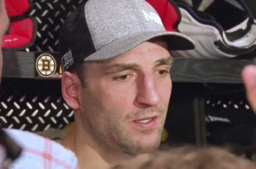 Patrice Bergeron Played with 5 Stitches in Ear after Dirty Crosscheck | Bruins Postgame Interview