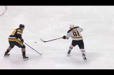 Dmitry Orlov assists on Pastrnak's goal vs Penguins (1 apr 2023)