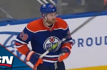 Oilers' Leon Draisaitl Assists Evander Kane Goal With Perfect No-Look Backhand Pass