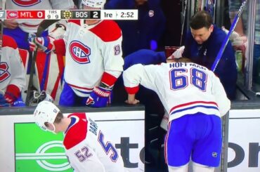 AJ Greer gets a game misconduct for cross checking Mike Hoffman to the face