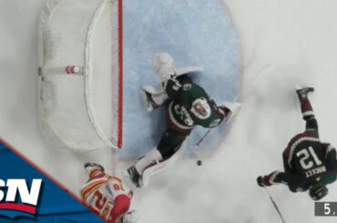 Coyotes' Connor Ingram Makes Back-To-Back Incredible Saves To Deny Flames And Force OT