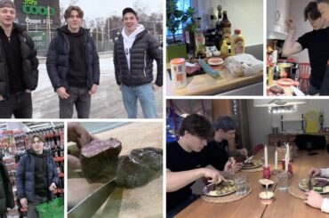 Hur klarar sig JVM-stjärnorna i köket? Följ med när DIF-trion lagar oxfilé – och utlöser brandlarmet