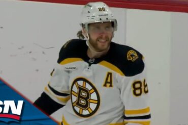 Bruins' David Pastrnak Notches His 50th Goal And 600th Career Point With Five Hole Score