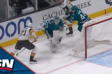 Golden Knights' Nicolas Hague Makes James Reimer Pay For Misplaying Puck With Goal