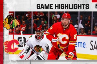 Blackhawks @ Flames 4/4 | NHL Highlights 2023