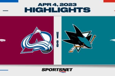 NHL Highlights | Avalanche vs. Sharks - April 4, 2023