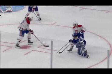 Alex Barabanov picks up his first NHL assist on a weird way vs Canadiens (2021)