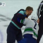 Luke Schenn vs Jamie Oleksiak FIGHT, Canucks @ Kraken Jan 25 2023