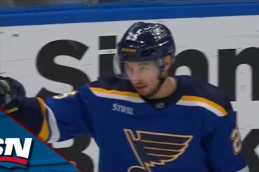 Blues' Jordan Kyrou Capitalizes On Brutal Turnover By Flyers' Noah Cates