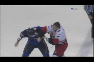 Tim Gleason vs Cam Janssen Oct 30, 2008