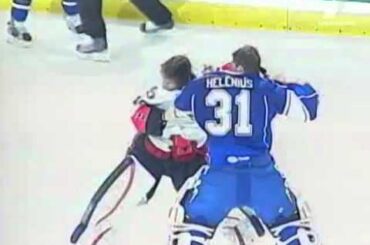 Hockey Goalie Fight | Robin Lehner vs Riku Helenius
