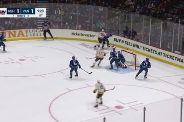 Vasily Podkolzin scores goal vs Predators (6 mar 2023)
