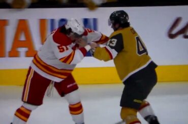 NHL hockey fight - Paul Cotter(Golden Knights) vs. Troy Stecher(Flames)