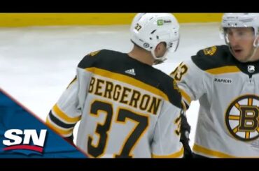 Bruins' Patrice Bergeron Picks Top Corner Off Brilliant Stretch Pass From Hampus Lindholm
