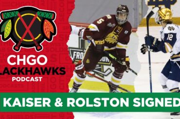 Chicago Blackhawks sign Wyatt Kaiser & Ryder Rolston to entry level deals | CHGO Blackhawks Podcast
