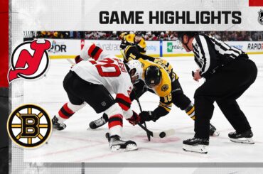 Devils @ Bruins 4/8 | NHL Highlights 2023