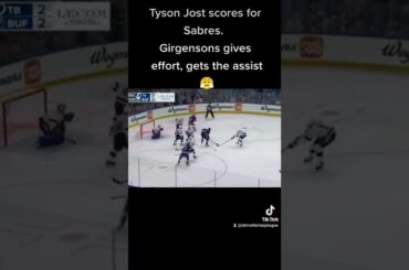 Girgensons assists Tyson Jost goal score #sabres #tysonjost #nhl #latvia #lightning #balcers #shorts