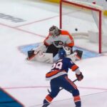Islanders' Dobson Snipes A Cross-Ice Outlet Pass To Set Up Brock Nelson On The Rush