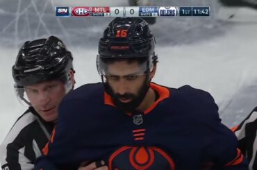 Jujhar Khaira Takes a Devastating Hit from Alexander Romanov