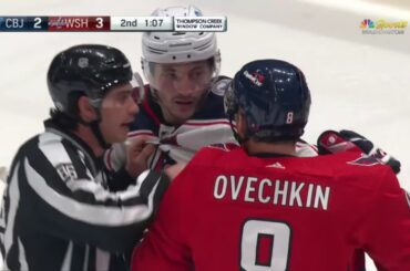 Alex Ovechkin did not like the shove to Kuznetsov by Peeke