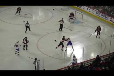 Laval Rocket's John Parker-Jones and Belleville Senators' Scott Sabourin get into a fight 12/10/22