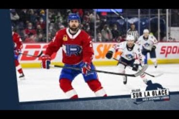 SUR LA GLACE : Terrance Amorosa, Thomas Bordeleau, Noah Warren et Sylvain Favreau