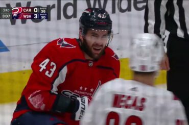 Tom Wilson In Pain After Elbow From Brady Skjei