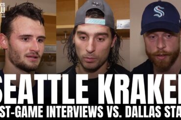 Brandon Tanev, Adam Larsson & Joey Daccord React to Dacoord's Debut, Seattle Kraken OT Win vs. Stars