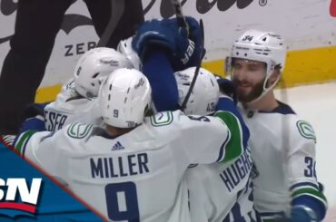 Canucks' Elias Pettersson Picks Up His 100th Point With A Cross-Ice Dish To Brock Boesser