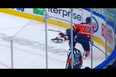 Jesse Puljujärvi Trips Ryan Dzingel Then Crushes Knee | Senators vs Oilers 3-10-21
