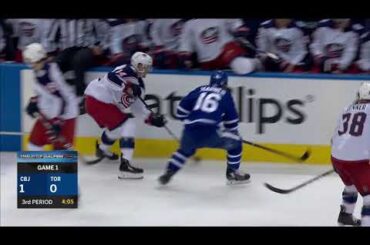Liam Foudy Hit on Mitch Marner (Aug. 2, 2020) (Qualifying Round Game 1)