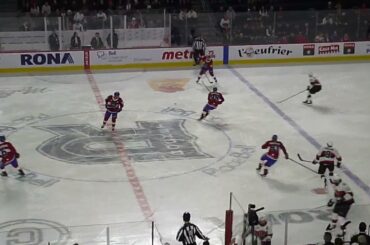 Belleville Senators' Kevin Mandolese stops Laval Rocket's Pierrick Dubé on a breakaway 1/25/23
