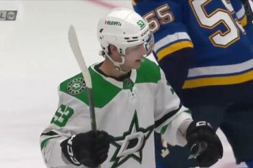 Evgenii Dadonov assists on Johnston's goal vs Blues (12 apr 2023)