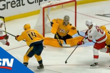 Sebastian Aho Tips Home The Series Winning Goal In Overtime