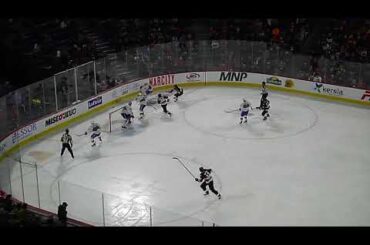 Angus Crookshank of the Belleville Senators scores vs. the Laval Rocket 12/10/22
