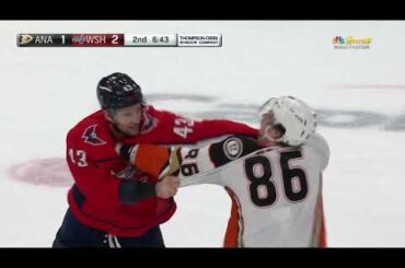 Simon Benoit Answers For Low Hit On John Carlson As Tom Wilson Drops The Gloves