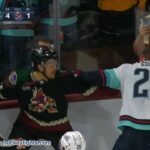 Carson Soucy vs Jack McBain Apr 10, 2023