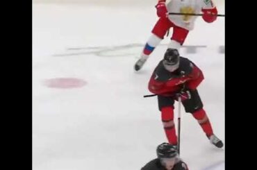 Kirby Dach appears to have injured himself during the world juniors