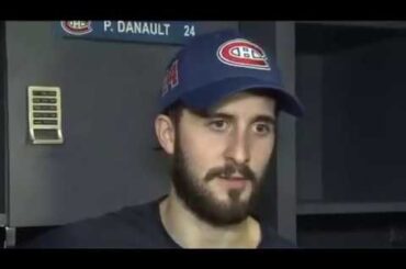 Philippe Danault et Charles Hudon après la grande victoire des Canadiens de Montréal 7-3 vs. NYI