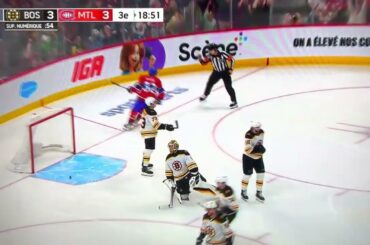 Justin Barron scores a shorthanded goal with a slapshot against the Boston Bruins