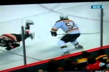 Adam McQuaid knees Nick Foligno