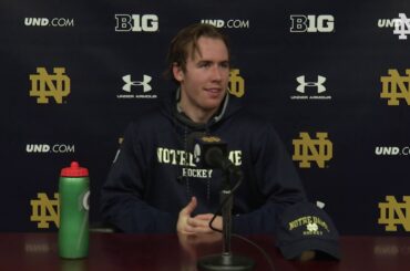 @NDHockey | Cal Burke Post-Game Press Conference vs. Northern Michigan (2018)