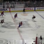 Belleville Senators' Kevin Mandolese stops Laval Rocket's Joël Teasdale on a breakaway 1/25/23