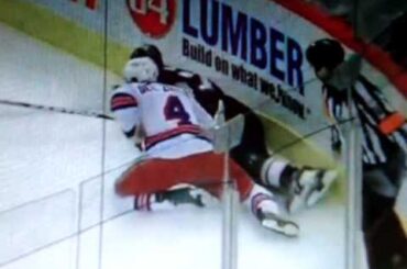 Michael Del Zotto cut by Evgeni Malkin's skate 2/12/10