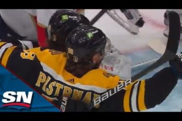 Bruins' Tyler Bertuzzi Feeds David Pastrnak With No-Look Pass To Open Scoring vs. Panthers