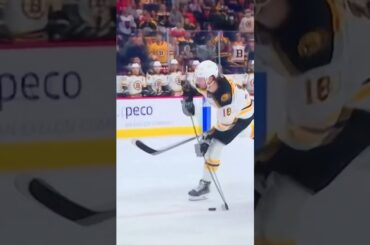 #32 Felix Sandstrom makes a great glove save against Boston.